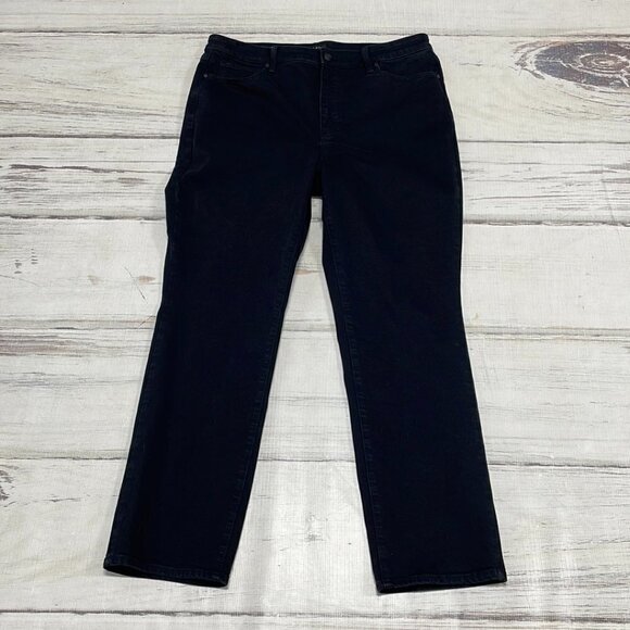 Talbots Jeans Straight Leg Black Faded Denim Size 16 - Picture 2 of 9